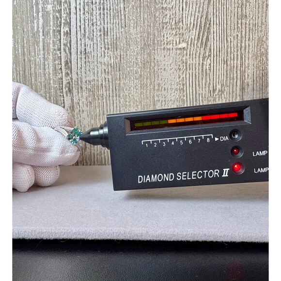 NEW Aquamarine Emerald Cut Moissanite,75% 18k WHT Gold, Sz.7 - Picture 3 of 9